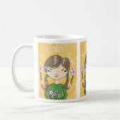 Be Kind - Whimsical Girl and Flowers Mug (Gauche)