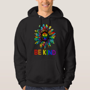 Be Kind Zonnebloem Power Fist LGBT Pride Gay Lesbi Hoodie