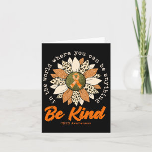 Be Kind Zonnebloem Sinaasappel CRPS Awareness Lint Kaart