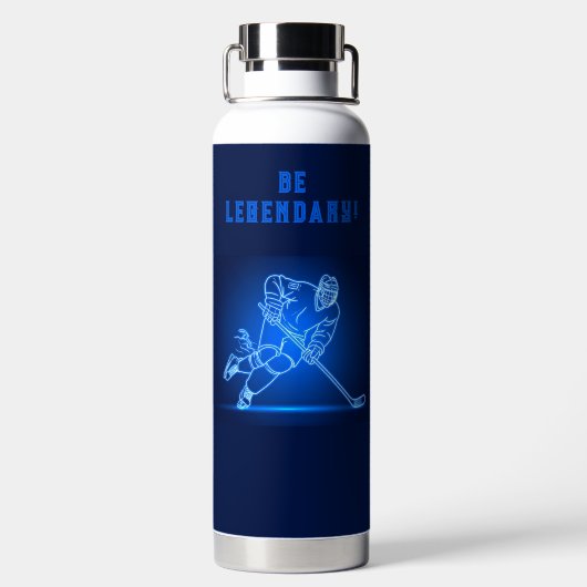 "Be Legendary" Hockeyspeler Waterfles (Achterkant)