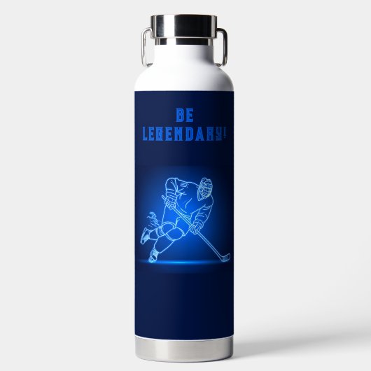 "Be Legendary" Hockeyspeler Waterfles (Voorkant)