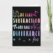 Be Like Subtraction Math Quote For Teachers Studen Kaart (Voorkant)