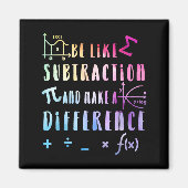 Be Like Subtraction Math Quote For Teachers Studen Magneet (Voorkant)