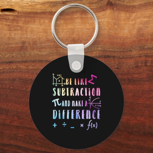 Be Like Subtraction Math Quote For Teachers Studen Sleutelhanger (Voorkant)