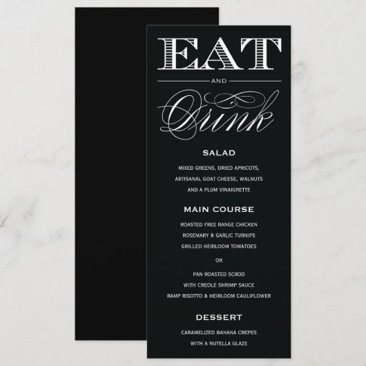 & BE MARRIED | MENU (Voorkant / Achterkant)