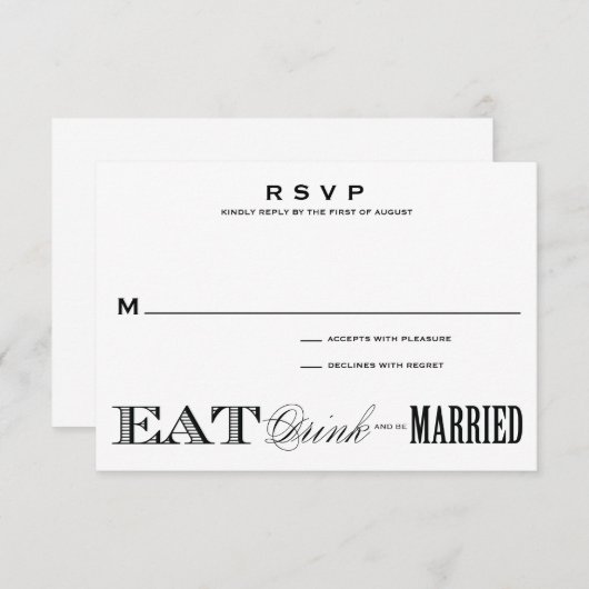 & BE MARRIED | RSVP 3,5 x 5 (Voorkant / Achterkant)