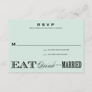 & BE MARRIED   RSVP 3,5 x 5 Kaartje