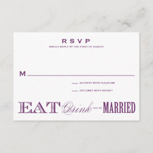 & BE MARRIED   RSVP 3,5 x 5 Kaartje
