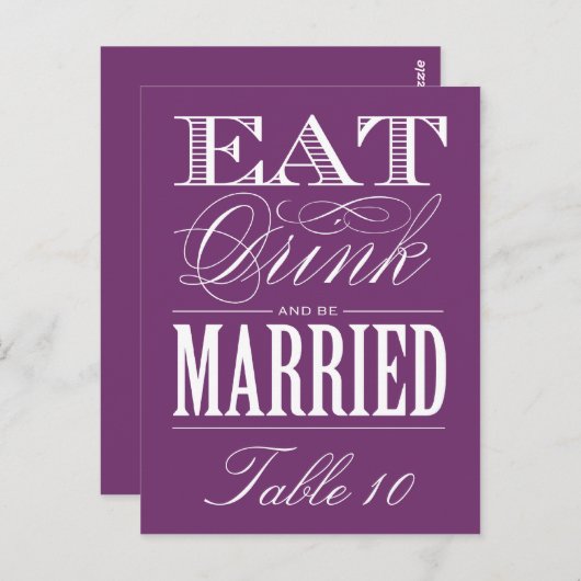 & BE MARRIED | TABEL NUMMER BRIEFKAART (Voorkant / Achterkant)