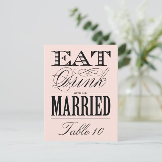 & BE MARRIED | TABEL NUMMER BRIEFKAART (Staand voorkant)