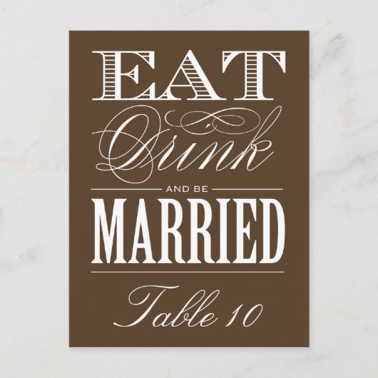 & BE MARRIED | TABEL NUMMER BRIEFKAART (Voorkant)
