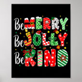 Be Merry Be Jolly Be Kind Merry Christmas Teacher Poster (Voorkant)