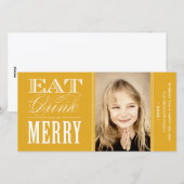 BE MERRY | CARTE PHOTO DE FÊTES (Devant / Derrière)