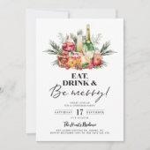 Be Merry Christmas Drink feestuitnodiging Kaart (Voorkant)