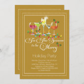 Be Merry Holiday Cocktail Party Invitation (Devant / Derrière)