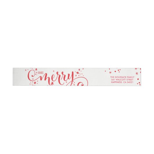 BE MERRY HOLIDAY decoratie grillig rood script (Individueel)