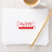 BE MERRY SCRIPT rood vakantie adres label (Insitu)