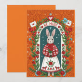 Be Mine Bunny Valentine Card Feestdagenkaart (Voorkant / Achterkant)