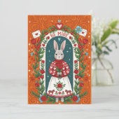 Be Mine Bunny Valentine Card Feestdagenkaart (Staand voorkant)