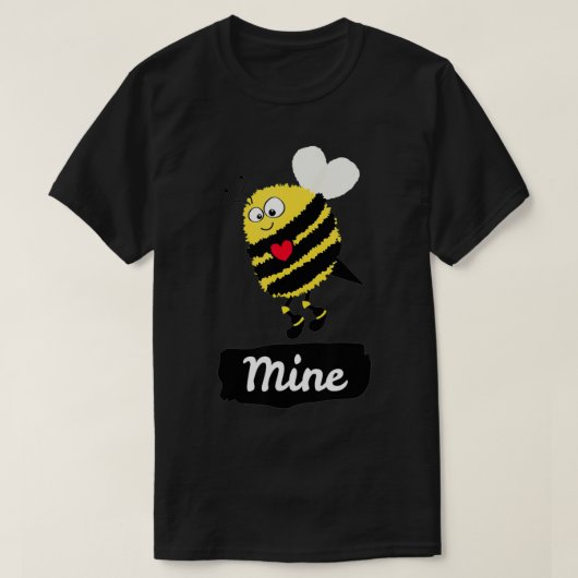 Be Mine Cute Funny Bee Bumblebee Honeybee Valentin T-shirt (Design voorkant)