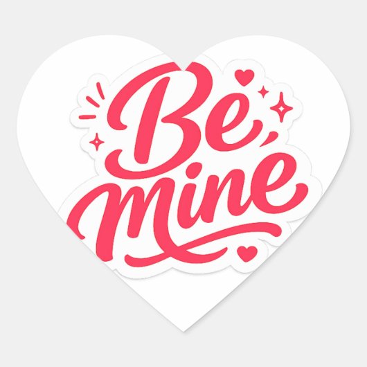 Be Mine Cute Valentine Heart Sticker | Romantic Pi (Voorkant)