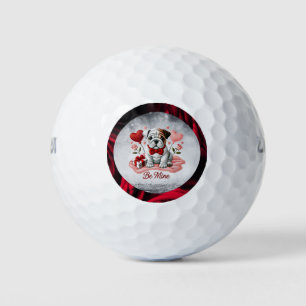 Be Mine English Bulldog Valentijn Golfbal 3-Pack Golfballen