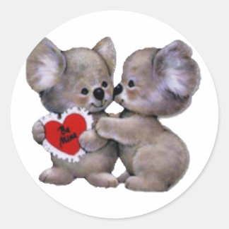 Be Mine Koalas Ronde Sticker