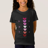 Be Mine Minimal Heart Stack Valentine T-Shirt (Devant)