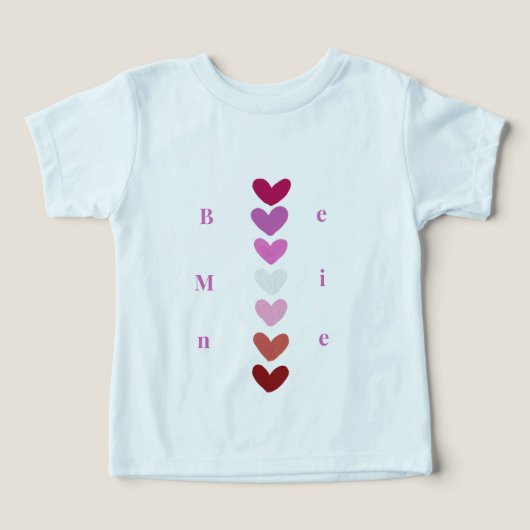 Be Mine Minimal Heart Stack Valentine T-Shirt (Design Recto)