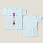 Be Mine Minimal Heart Stack Valentine T-Shirt (Design Recto & Verso)