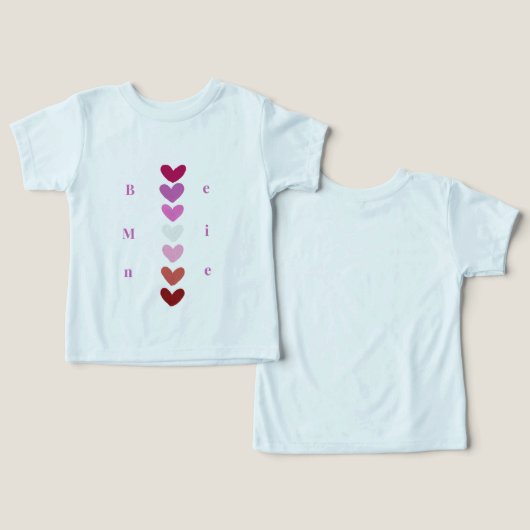 Be Mine Minimal Heart Stack Valentine T-Shirt (Design Recto & Verso)