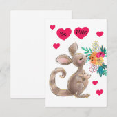 Be Mine Mom & Baby Kangaroo Child's Valentijn Kaar RSVP Kaartje (Voorkant / Achterkant)