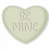 Be Mine Pastel Groen Snoep Hart Sticker (Voorkant)