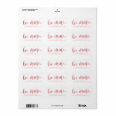 Be Mine Red Script - Aangepaste achtergrondkleur Etiket (Full Sheet)