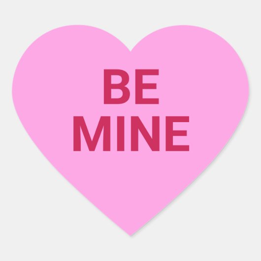 Be Mine roze aangepaste bericht Valentijnsdag scha Hart Sticker (Voorkant)
