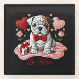 Be Mine Valentijn Engels Bulldog Glass Onderzetter Glazen Onderzetter
