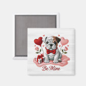 Be Mine Valentijn Engelse Bulldog Magnet Magneet (Voorkant / Achterkant)
