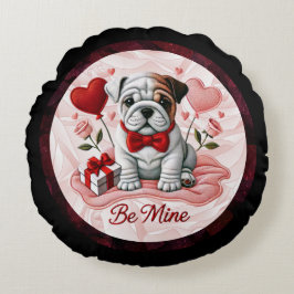 Be Mine Valentijn Engelse Bulldog Ronde Kussen