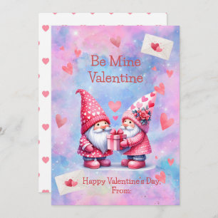 Be Mine Valentijn Gnomes Flat Vakantie Kaart