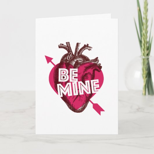 Be Mine Valentijn Heart Arrow Kaart (Voorkant)
