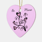 Be Mine Valentijn Pink Heart Tree Keramisch Ornament (Links)