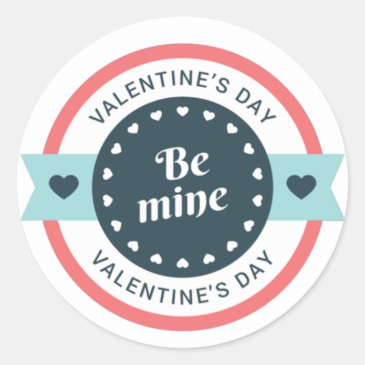 Be Mine Valentijnsdag ID1086 Ronde Sticker (Voorkant)