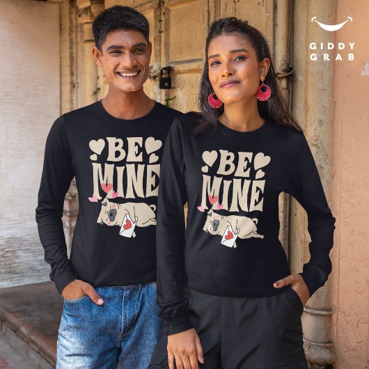 Be Mine: Valentijnse grappige Schattigee Pug & Lov T-shirt