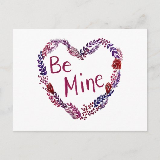 Be Mine Valentine Postcard Feestdagenkaart (Voorkant)