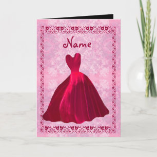 Be My Bridesmaid Invitation - RED Gown avec dentel