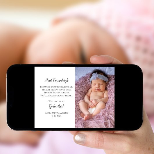 Be My Godmère Proposition Photo Invitation