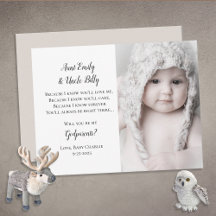 Be My Godparents Proposition Photo Invitation