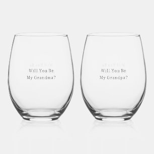 Be My Grandpa And Grandma Pregnancy Announcement. Wijnglas Zonder Voet