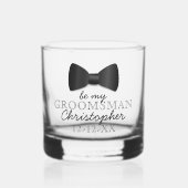 Be My Groomsman Naam Wedding Whiskey Glass Whisky Glas (Voorkant)