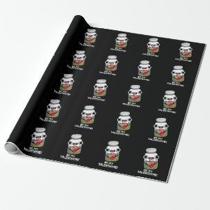 Be My Valen-thyme Funny Valentijn Pun Dark BG Cadeaupapier